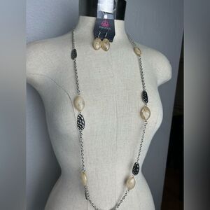 Paparazzi Silver Necklace with Gold Accents